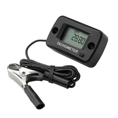 Jayron LCD Digital Benzin Induktiver Drehzahlmesser Wasserdicht für Motorrad Motocross Rasenmäher Schneefräse Generator Roller Kettensäge von NInE-ROnG