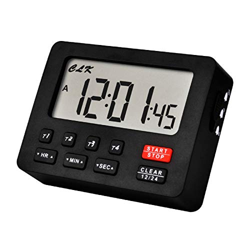 NInE-ROnG Desktop Digital Countdown Timer Küche Timer Stoppuhr, Zählen, Magnetische Hängeloch für Hochzeit Ruhestand Labor Hausaufgaben Übung Sport Fitness Arbeit Kochen (Black) von NInE-ROnG