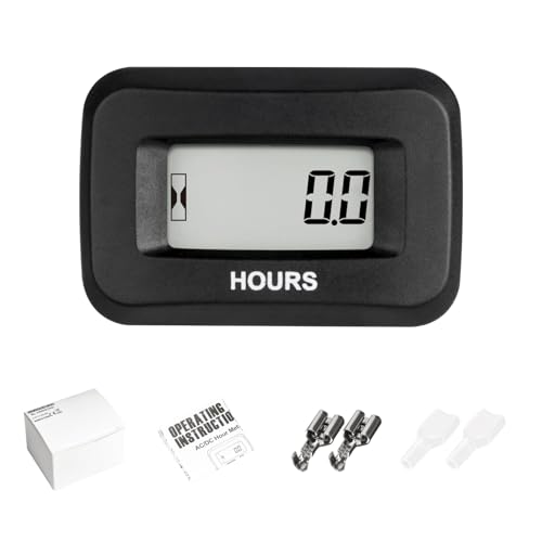 NInE-ROnG Digitaler LCD Betriebsstundenzähler AC/DC 5V bis 277V,Countdown Timer,Datenspeicherung für ZTR Rasenmäher Traktor Generator Club Car Waschmaschine Marine ATV Motor Kompressor von NInE-ROnG
