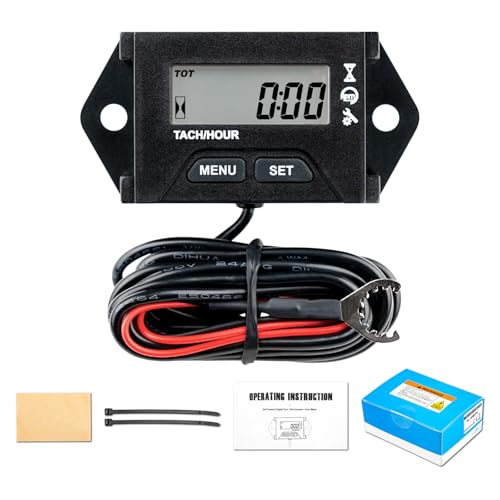 NInE-ROnG Jayron Digitaler Betriebsstundenzähler Tachometer Wartungserinnerung RPM Reminder Verwendung für Generator Motorrad Rasenmäher Motorräder ATV Motorräder Schiffsmotoren Traktoren von NInE-ROnG