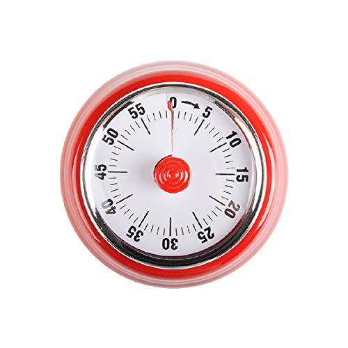 NInE-ROnG Kitchen Timer Erinnerung Timer Verwalten 360 Grad Rotierender Mechanischer Timer Backcountdown Küchenwecker Kühlschrank Magnetisch zum Kochen,Lernen (rot) von NInE-ROnG