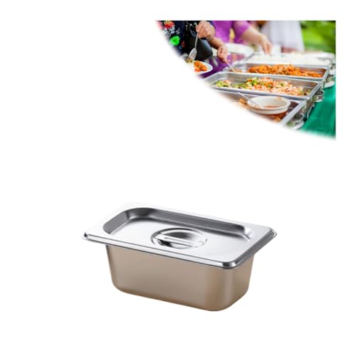 NJDQFA Edelstahl Beilagenbehälter Für Gastro Et Küche,Pizza Zutatenbehälter Mit Deckel,Gastro Behälter Zutatenbehälter,1/9（17.5 * 11cm）,6.5cm von NJDQFA