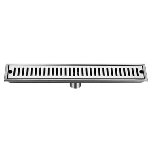NJDQFA Edelstahl Duschrinne Komplettset,Siphon Ablaufrinne Für Badezimmer,Duschablauf Extra Flach Bodenablauf Mit Haarsieb,Middle Drainage,10 * 80cm von NJDQFA