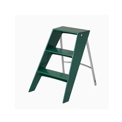 NJDQFA Klappbarer Tritthocker Aus Acryl Leiter,Transparente Einseitige Leiter Für Zuhause Bibliothek Büro,Zusammenklappbarer Kleiner Hocker,Grün von NJDQFA
