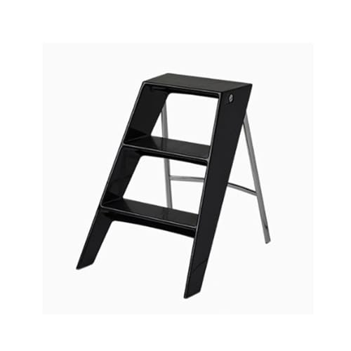 NJDQFA Klappbarer Tritthocker Aus Acryl Leiter,Transparente Einseitige Leiter Für Zuhause Bibliothek Büro,Zusammenklappbarer Kleiner Hocker,Schwarz von NJDQFA