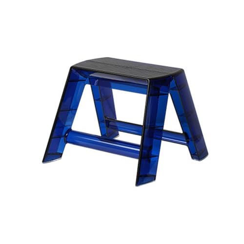 NJDQFA Klappbarer Tritthocker Für Kinder,Zusammenklappbarer Kleiner Hocker Für Zuhause Bibliothek Büro,Acryl Stehleitern Mit Breitem Pedal,Blau von NJDQFA