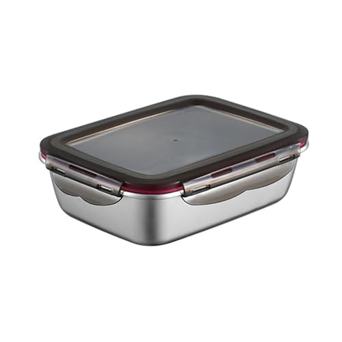 NJDQFA Rechteckig Frischhaltedosen Mit Deckel,Stapelbar Meal Prep Container Boxen,Einfachzu Säubern Behälter Edelstahl Brotdose,Rectangle,2900ML NJDQFA Rechteckig Frischhaltedosen Mit Deckel,Stapelbar Meal Prep Container Boxen,Einfachzu Säubern Behälter Edelstahl Brotdose,Rectangle,2900ML von NJDQFA