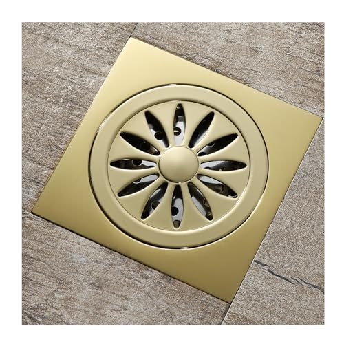 Retro Ablaufrinne Duschablauf,Duschrinne Mit Geschnitztem Deckel,Kupfer Bodenablauf Geeignet Für Badezimmer von NJDQFA