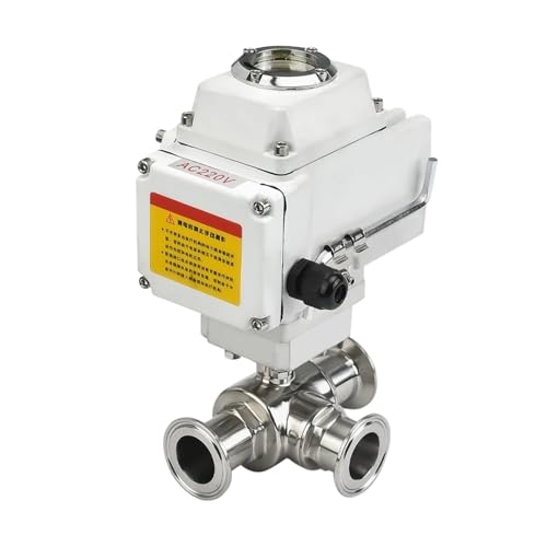 32mm 3 Way Sanitary High Platform Electric Ball Valves 220V 110V 12V Stainless Steel Tri Clamp Ferrule Type Motorized Ball Valve(L TYPE_24VDC) von NJFTVEEFI