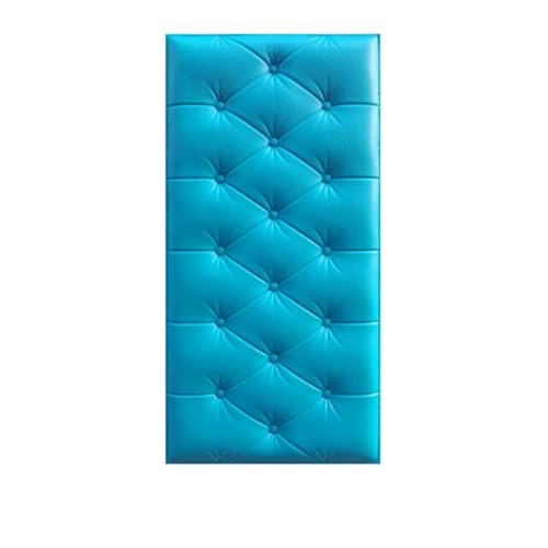 NJIEzhao Bettkopfteil 3D-Wandaufkleber, Selbstklebende Tapete, Dicke Antikollisions-Wandmatte, weiches Schaumstoffkissen for Kinderzimmer, Wohnzimmer, 60 x 30 cm(Blue) von NJIEzhao