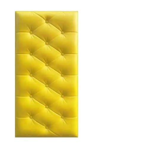 NJIEzhao Bettkopfteil Anti-Kollision DIY Wandmatte Pad verdicken 3D Wandaufkleber Selbstklebende Tapete Kinder Schlafzimmer weiches Kissen(Yellow) von NJIEzhao