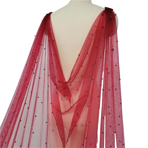 NJIEzhao Pearls Wedding Cape with Pins 300cm Long Bridal with Pearls Shoulder Veil Wedding Accessories Braut Hochzeit Schleier von NJIEzhao