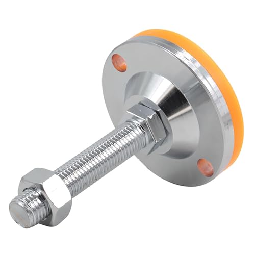 NJIEzhao Schwere Fußschale aus Edelstahl/Feste Fundamentschraube/Verstellbarer Fuß/Stützfuß mit rutschfestem Stoßdämpfer Verstellbare Gerätefüße(D50xM16x100) von NJIEzhao