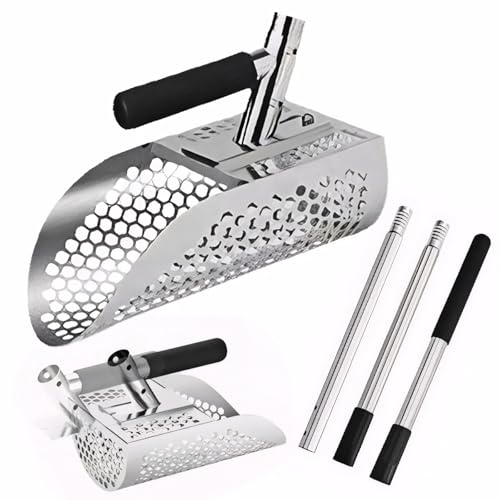 Sandflöhe Rechen 2 in 1 Edelstahl Sand Scoop Multi-Funktion Sifter Schaufel Verschleiß Wider Strand Findet Rake von NJIEzhao
