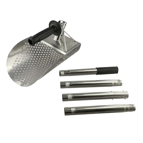 Sandflöhe Rechen Edelstahlschaufel, Sandschaufel mit langem Griff, Edelstahl-Sandschaufel, Sandsieben, Stranderkundung(4 sections) von NJIEzhao