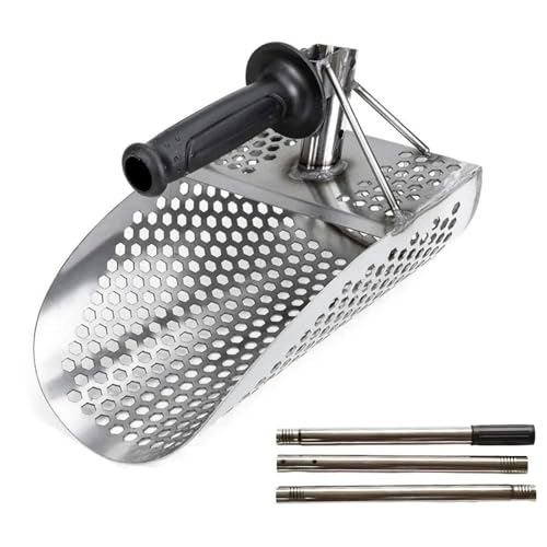 Sandflöhe Rechen Sandschaufel aus Edelstahl mit langem Griff, ideal for Metalldetektionsaktivitäten am Strand(3 sections) von NJIEzhao