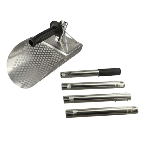 Sandflöhe Rechen Sandschaufel aus Edelstahl mit langem Griff, ideal for Metalldetektionsaktivitäten am Strand(4 sections) von NJIEzhao