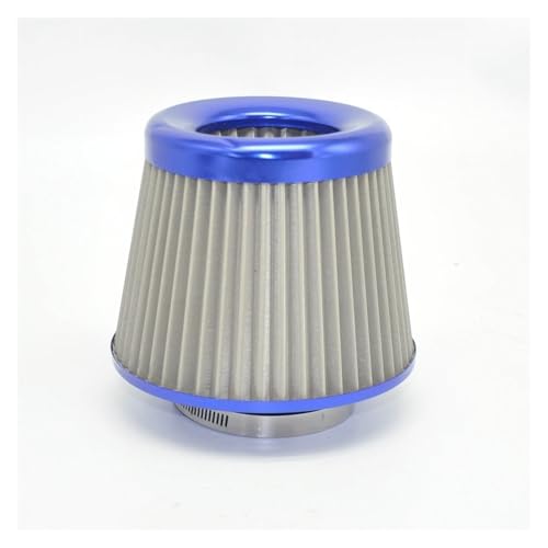 Universal-Luftfilter 76 MM / 3 Zoll Auto-Performance-Luftfilter Mit Hohem Durchfluss Aus Edelstahlgewebe For Kaltlufteinlass(Blue) von NJLWARPBG