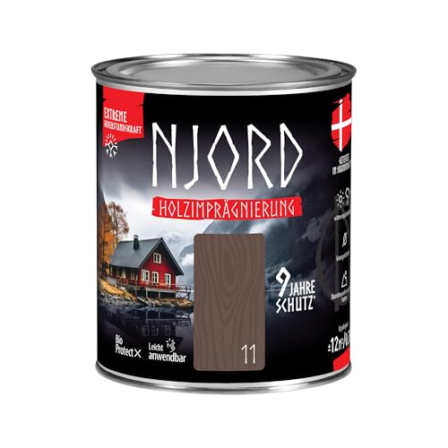 Njord Holzschutz 750ml Holzimprägnierung Holzfarbe (11) Wikingerboot Schutz Bis zu 9 Jahre Holzlack Schutzlack Holzlasur von NJORD