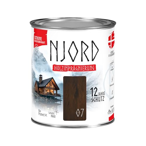 Njord Holzschutzmittel Extreme 750ml Holzfarbe (07) Polare Lärche Holzschutz Bis zu 12 Jahre Schutzlack Wetterfeste Imprägnierung von NJORD