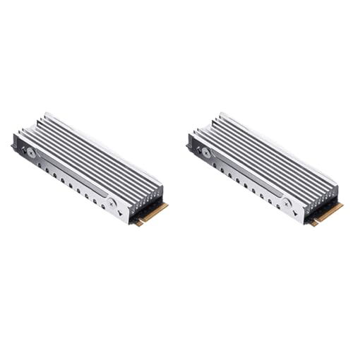 NJTHNTJR 2X M.2 2280 NVMe KüHlköRper M.2 SSD KüHlköRper KüHlpad Aluminiumableitung mit WäRmeleitpad für M2 2280 SSD Silber von NJTHNTJR