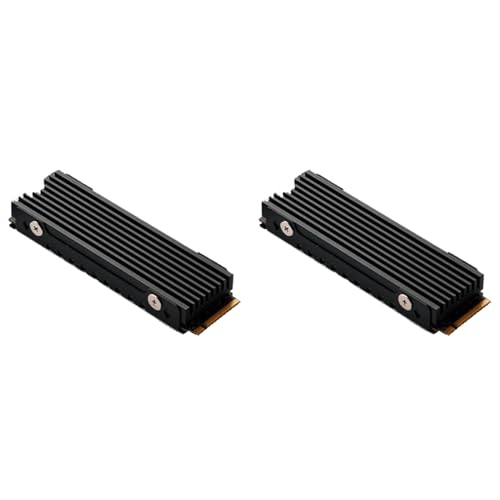 NJTHNTJR 2X M.2 2280 NVMe KüHlkörper M.2 SSD KüHlkörper KüHlpad Aluminiumableitung mit Wärmeleitpad für M2 2280 SSD Schwarz von NJTHNTJR