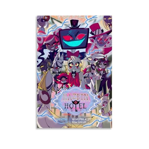 NJZUSA Hazbin Hotel (TV-Serie), Wanddekoration, Leinwand, Büro, Kunst, Gemälde, Druck, Zuhause, Wohnzimmer, Schlafzimmer, Dekoration, Kunstwerk, ungerahmt, 40 x 60 cm von NJZUSA