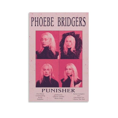 NJZUSA Phoebe Bridgers Vintage-Poster, Wanddekoration, Leinwand, Büro, Kunst, Gemälde, Druck, Zuhause, Wohnzimmer, Schlafzimmer, Dekoration, Kunstwerk, ungerahmt, 60 x 90 cm von NJZUSA