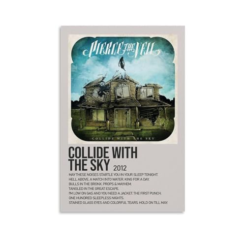 NJZUSA Pierce The Veil Collide with The SkyWall Decor Leinwand Büro Kunst Gemälde Druck Zuhause Wohnzimmer Schlafzimmer Dekor Kunstwerk Unframe-Stil 60 x 90 cm von NJZUSA