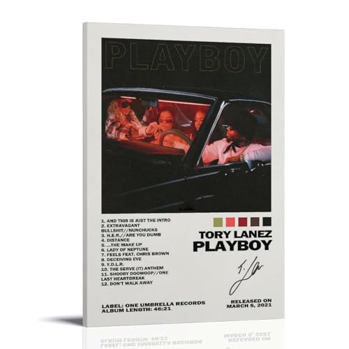NJZUSA Playboy Tory LanezWanddekoration, Leinwand, Büro, Kunstdruck, Zuhause, Wohnzimmer, Schlafzimmer, Dekor, Kunstwerk, Rahmenstil, 20 x 30 cm von NJZUSA