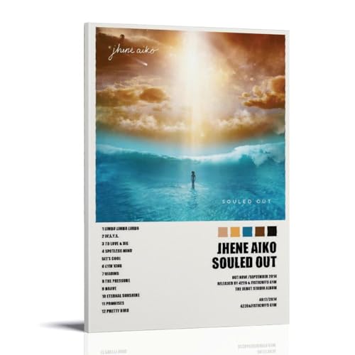 NJZUSA Souled Out Album Jhené AikoWall Decor Leinwand Büro Kunst Gemälde Druck Zuhause Wohnzimmer Schlafzimmer Dekor Kunstwerk Rahmenstil 50 x 75 cm von NJZUSA