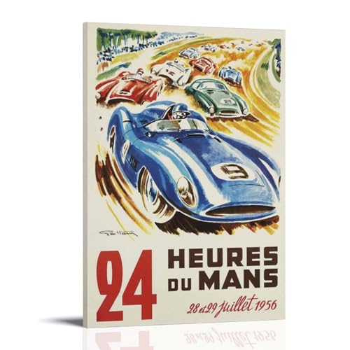 NJZUSA Vintage 1969 24 Heures Du MansWall Decor Leinwand Büro Kunst Gemälde Druck Zuhause Wohnzimmer Schlafzimmer Dekor Kunstwerk Rahmenstil 524 x 36 Zoll (60 x 90 cm) von NJZUSA