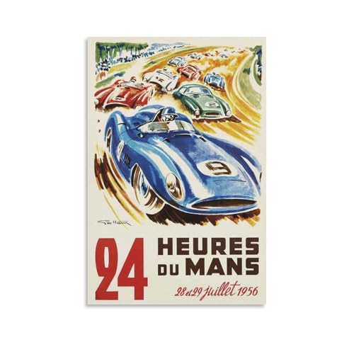 NJZUSA Vintage 1969 24 Heures Du MansWall Decor Leinwand Büro Kunst Gemälde Druck Zuhause Wohnzimmer Schlafzimmer Dekor Kunstwerk Ungerahmter Stil 20 x 30 cm von NJZUSA