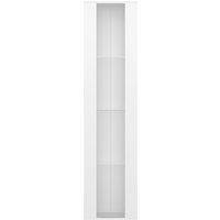 Multifunktionale Vitrine mit Glastrennwand, LED-Farbwechsellicht, 40x29x170 cm, Weiß von NK Space