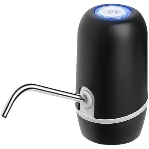 NK Automatischer Wasserspender - USB-Ladegerät, Dosierer aus Stahl, BPA-frei, kaltes Wasser, 1200 mAh, tragbar, für Karaffen und Flaschen 1,5 l, 5,7 l, 10 l, 11,3 l, 15 l, 18,9 l. Schwarz von NK