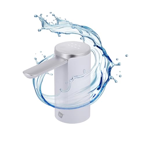 NK Wasserspender mit LED-Anzeige - Automatisch, 4 Zapfvolumen 200/600/800ml/kontinuierlich, 1200mAh, Touch Control, 1.5L, 5.7L, 10L, 11.3L, 15L, 18.9L Flaschen & Karaffen - Farbe Weiß von NK