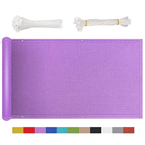 NKADNB Balkon Sichtschutz Balkonabdeckung 60x300cm Sichtschutz für Balkon Wind-Und Uv-Schutz Wetterfest für Balkon Garten Wertiger Balkonsichtschutz,Violett von NKADNB