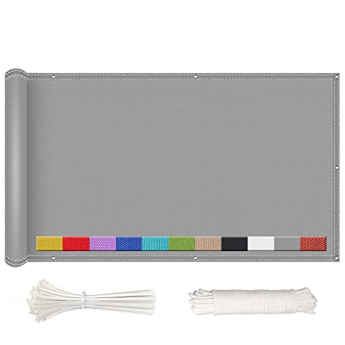 NKADNB Balkonumspannungen 70x900cm Sichtschutz Balkonverkleidung Windschutz Uv-Schutz, im Viele Größe und Farben Mit ÖSen Kabelbinder Und Kordel, Grau NKADNB Balkonumspannungen 70x900cm Sichtschutz Balkonverkleidung Windschutz Uv-Schutz, im Viele Größe und Farben Mit ÖSen Kabelbinder Und Kordel, Grau von NKADNB