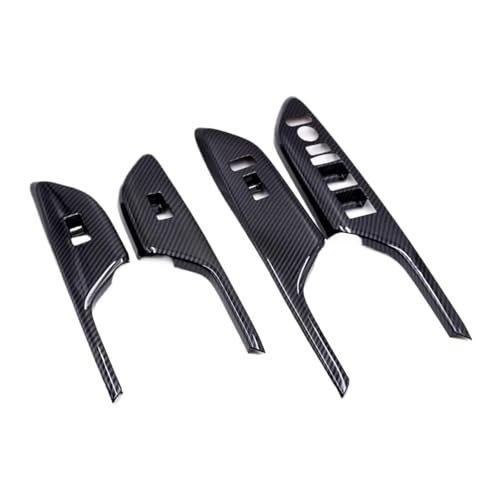 NKCVEZBW 4X Armlehne Fensterheber Schalter Türschloss Carbon Fiber Panel Cover Trim Kompatibel mit Honda Civic 10. 2017 2018 2019 2020(Right Hand Drive) von NKCVEZBW