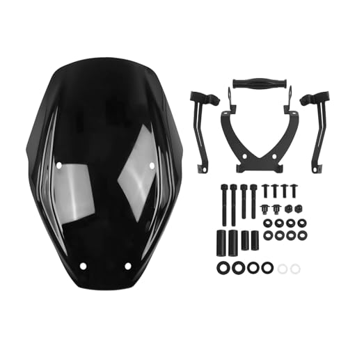NKCVEZBW Kompatibel Mit Windschutzscheibe Abdeckung Windschirmhalterung Sets Kompatibel Mit Ducati Diavel V4 2023 2024 Motorrad Windschutzscheibe Deflektor Wannenschild(Black) von NKCVEZBW