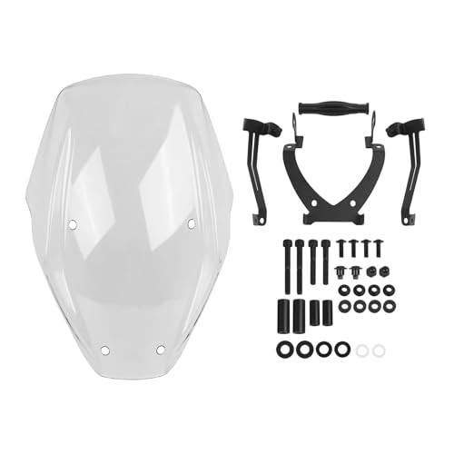 NKCVEZBW Kompatibel Mit Windschutzscheibe Abdeckung Windschirmhalterung Sets Kompatibel Mit Ducati Diavel V4 2023 2024 Motorrad Windschutzscheibe Deflektor Wannenschild(Clear) von NKCVEZBW