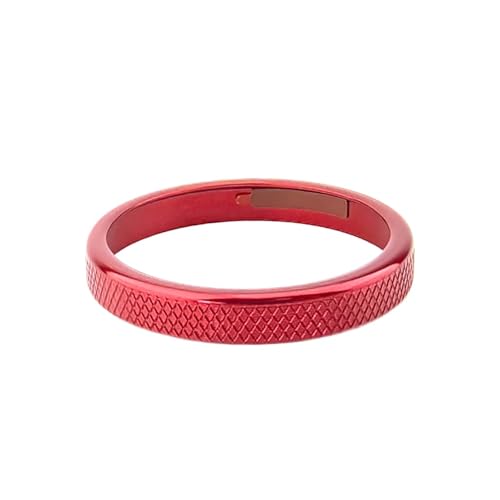 NKCVEZBW Kompatibel mit Aluminium Rot Bule Schwarz Zentralschalthebel-Zierringabdeckung Kompatibel mit Hyundai Santa Fe 2021 2022 2023(Red) von NKCVEZBW