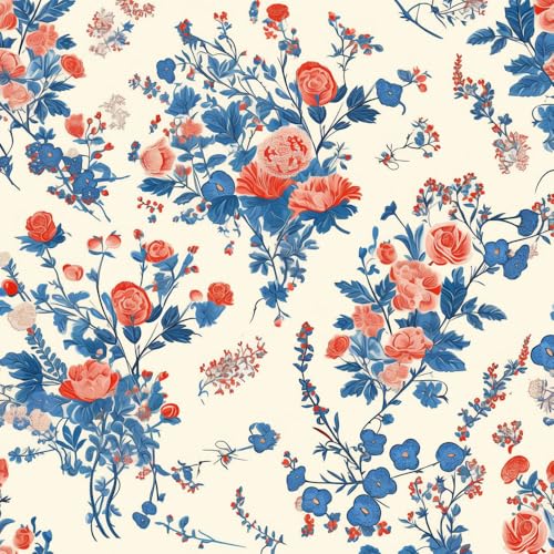 NKDYVB Blaue und rote Blumen Kontaktpapier 45cm x 300cm Abziehen und aufkleben Vintage Blumen Tapete selbstklebend Wandpapier für Schrank Regal Liner Zimmer Wände Abdeckung dekorativ NKDYVB Blaue und rote Blumen Kontaktpapier 45cm x 300cm Abziehen und aufkleben Vintage Blumen Tapete selbstklebend Wandpapier für Schrank Regal Liner Zimmer Wände Abdeckung dekorativ von NKDYVB