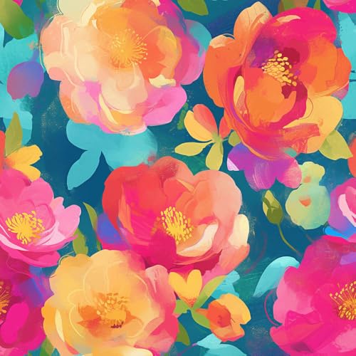 NKDYVB Kontaktpapier 45cm x 300cm, Bunte Ölgemälde Blume Tapete zum Abziehen und Aufkleben, dekorative Möbel, selbstklebend, entfernbar Boho Sommerblume Papier für Bulletin Küche Wohnzimmer NKDYVB Kontaktpapier 45cm x 300cm, Bunte Ölgemälde Blume Tapete zum Abziehen und Aufkleben, dekorative Möbel, selbstklebend, entfernbar Boho Sommerblume Papier für Bulletin Küche Wohnzimmer von NKDYVB