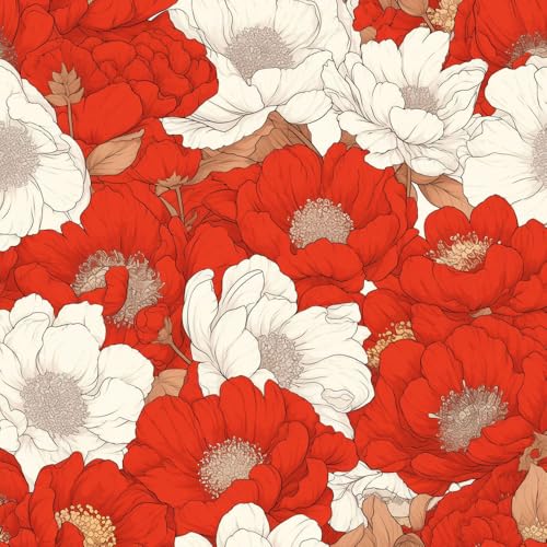 NKDYVB Retro Blumen Kontaktpapier 45cm x 600cm Abziehen und aufkleben Rote weiße Pfingstrose Blumen Tapete selbstklebend Wandpapier für Schrank Regal Liner Zimmer Wände Abdeckung dekorativ NKDYVB Retro Blumen Kontaktpapier 45cm x 600cm Abziehen und aufkleben Rote weiße Pfingstrose Blumen Tapete selbstklebend Wandpapier für Schrank Regal Liner Zimmer Wände Abdeckung dekorativ von NKDYVB