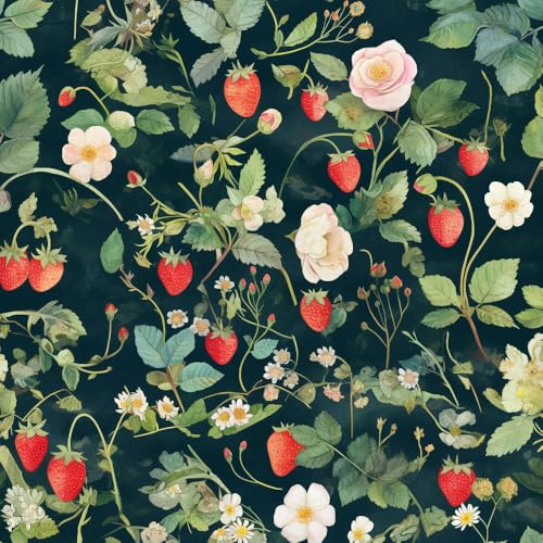 NKDYVB Tropische Früchte Tapete abziehen und aufkleben 45cm x 300cm, Erdbeerblüte Kontaktpapier selbstklebend, Wandverkleidung für Schlafzimmerschrank-Arbeitsplattendekor NKDYVB Tropische Früchte Tapete abziehen und aufkleben 45cm x 300cm, Erdbeerblüte Kontaktpapier selbstklebend, Wandverkleidung für Schlafzimmerschrank-Arbeitsplattendekor von NKDYVB