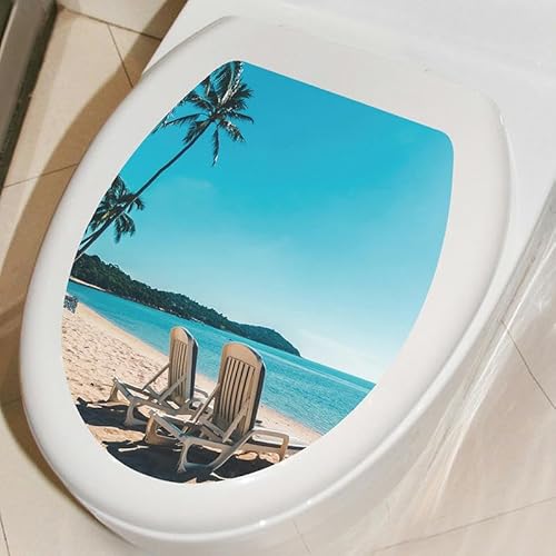 NKGWQ 3 Stück 36 x 29 cm, Unterwasserwelt, Sternenhimmel, Toilettensitz-Aufkleber für Deckel, Meer, Selbstklebende Toilettendeckel-Aufkleber, lustige Toilettensitz-Aufkleber von NKGWQ