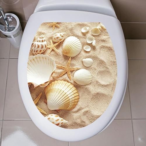 NKGWQ 3 Stück 36 x 29 cm, Unterwasserwelt, Sternenhimmel, Toilettensitz-Aufkleber für Deckel, Meer, Selbstklebende Toilettendeckel-Aufkleber, lustige Toilettensitz-Aufkleber von NKGWQ