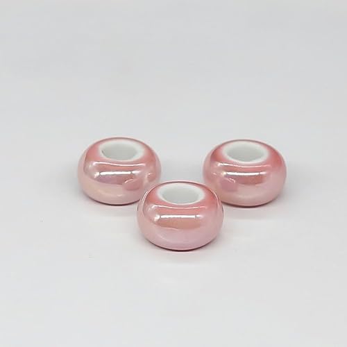 NKGWQ Keramikperlen, rot, 15 x 9 mm, zur Armbandherstellung, Porzellanperlen, Abstandsperlen zum Basteln von Schmuck, 20 Stück von NKGWQ