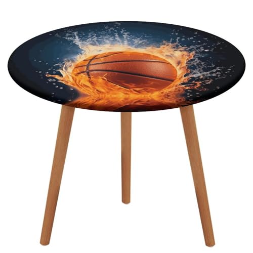 NKJJSTES Fitted Round Table Cloth Elastic Stretch Tablecloth Basketball on Fire Waterproof Table Cover for Camping Indoor and Outdoor NKJJSTES Fitted Round Table Cloth Elastic Stretch Tablecloth Basketball on Fire Waterproof Table Cover for Camping Indoor and Outdoor von NKJJSTES